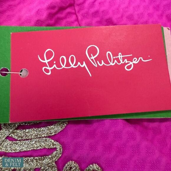 Lilly Pulitzer Junie Shift Dress Berry Sangria Pink Gold Resort Chic Summer Vibe - Picture 15 of 15